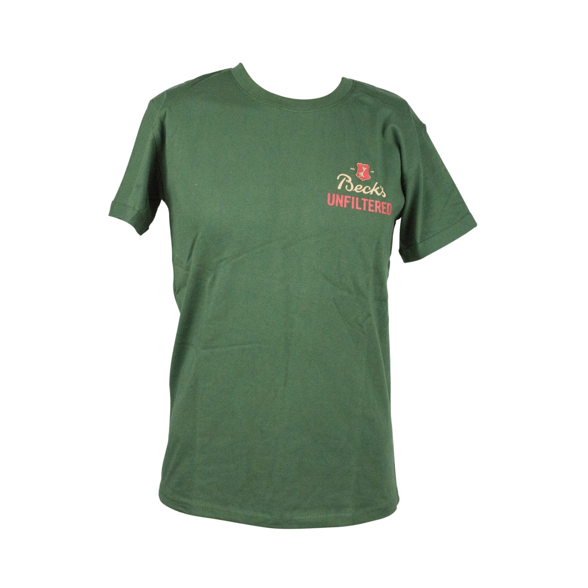 1 Becks piwo T-shirt rozmiar L "Unfiltered" zielony bawełna nowy