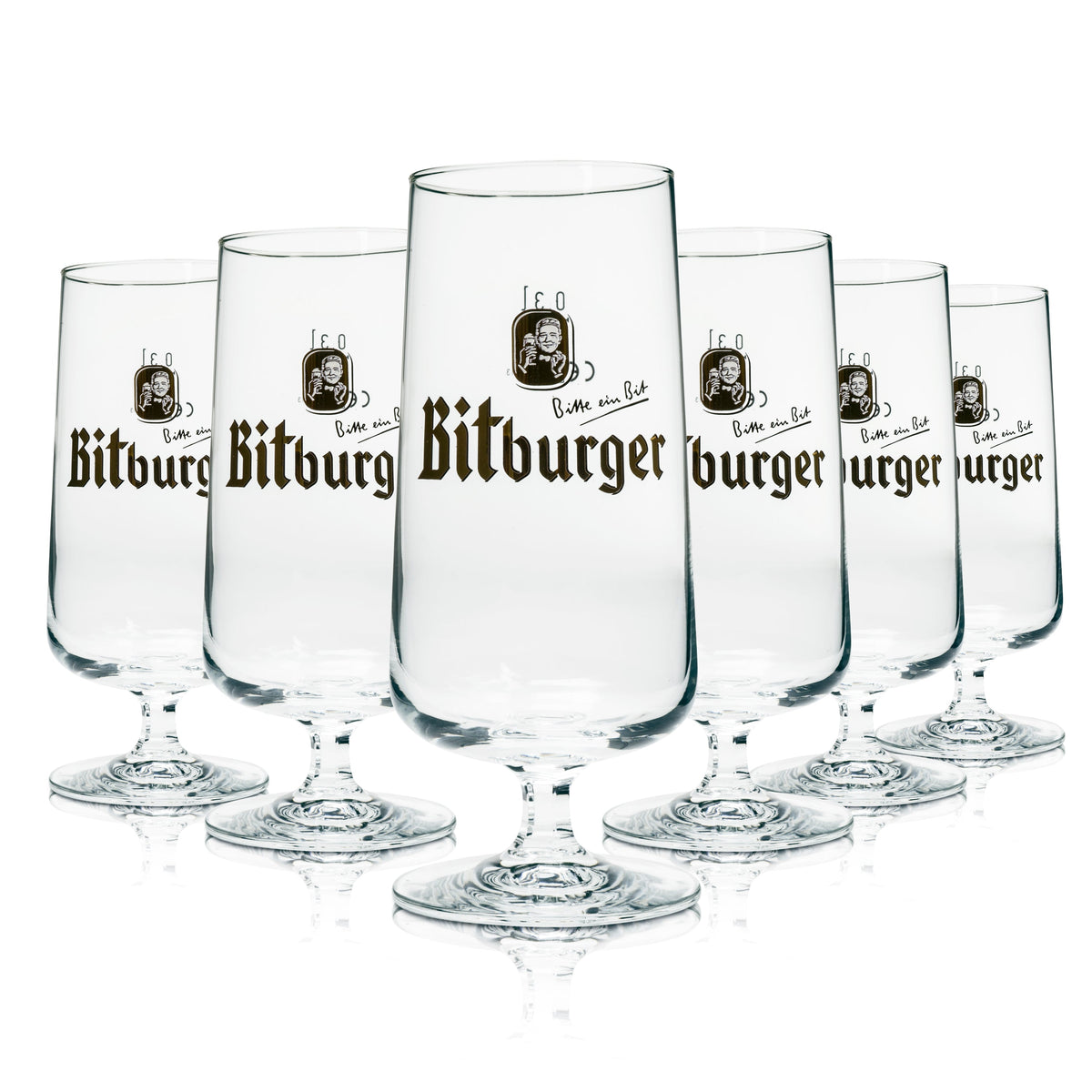 6 szklanek do piwa Bitburger o pojemności 0,3 l, model Rastal – Widok 4