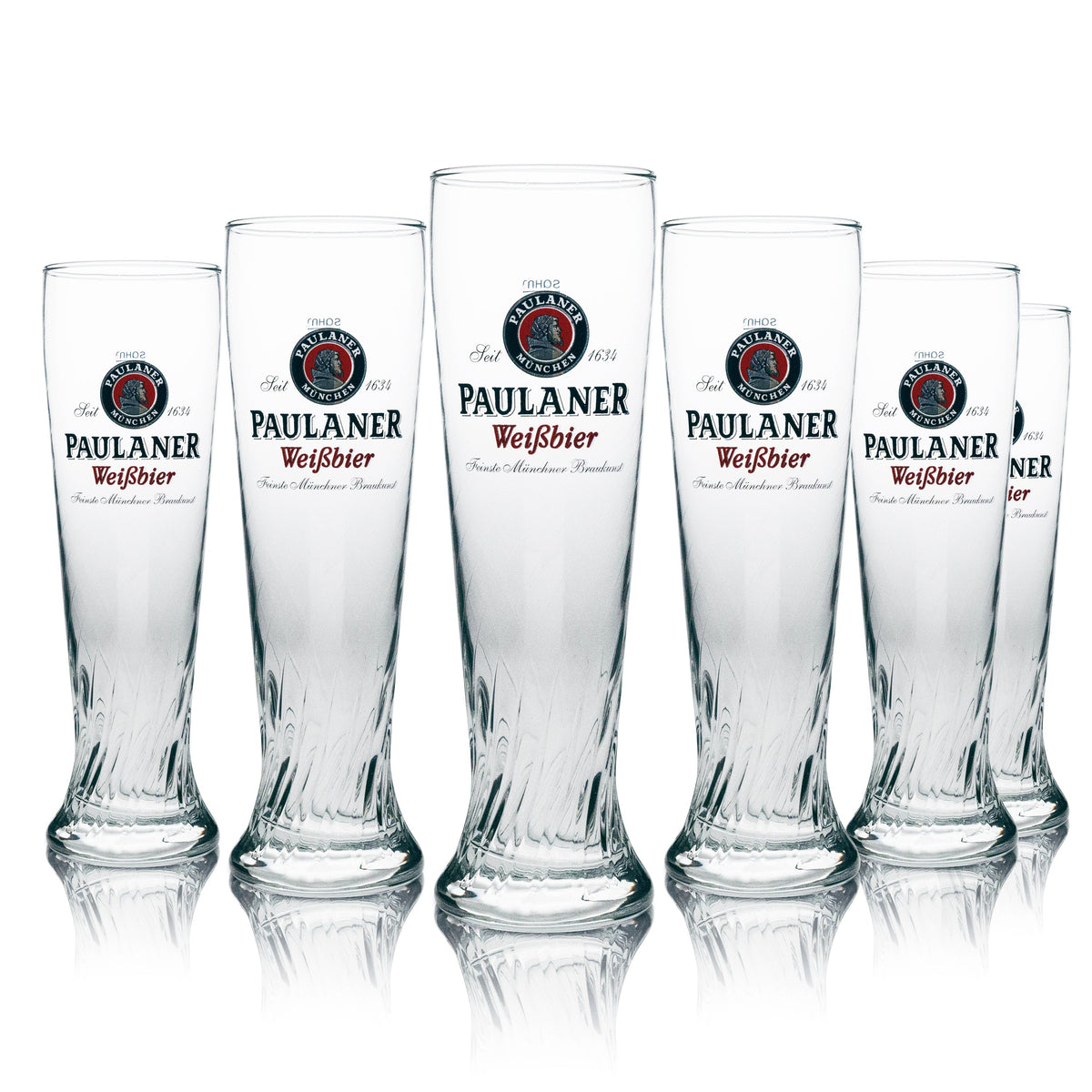 6x szklanka do piwa Paulaner Weißbier 0,5 l Szklanki do piwa pszenicznego Hefeweizen Kalibrowane Gastro Browar Bawaria – Widok 4
