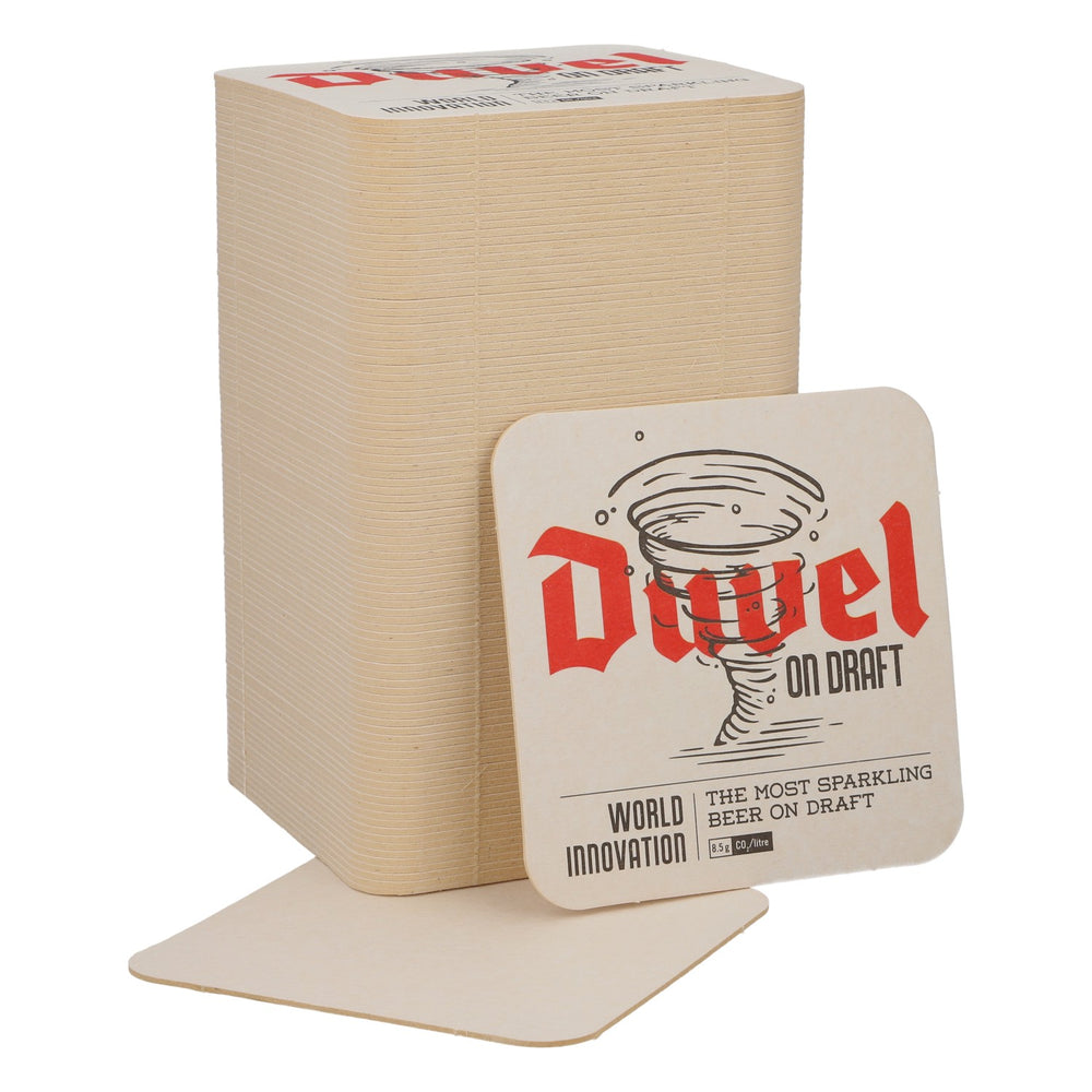 100x podkładki pod piwo Duvel Podkładki pod szklanki Akcesoria barowe 9,3 x 9,3 cm