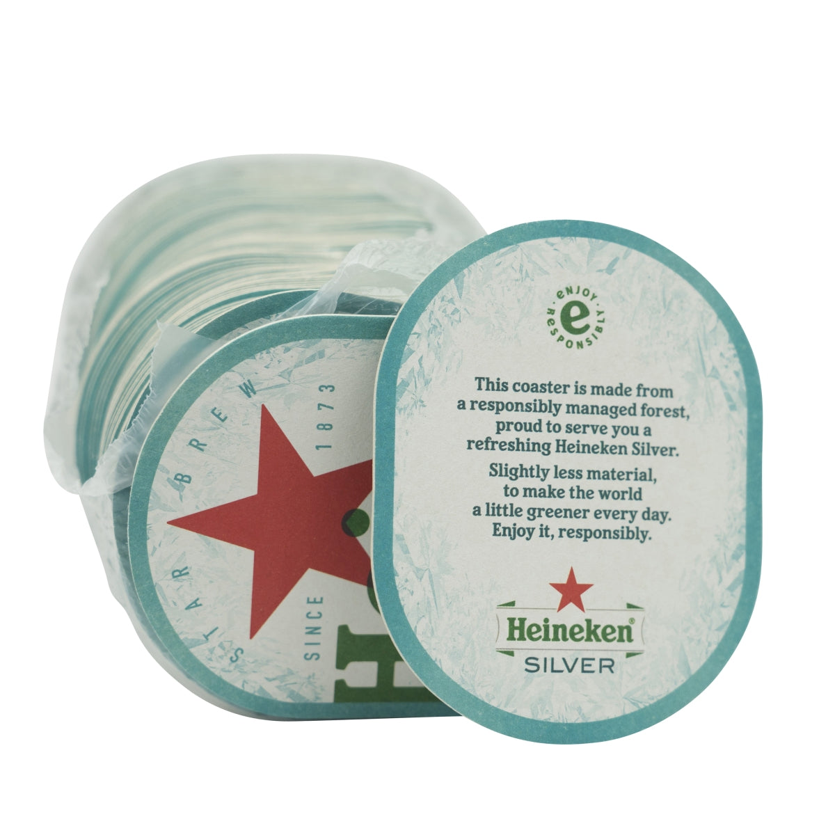 100x Podstawki pod szklanki filcowe Heineken Silver Brouwerij Beer – Widok 2
