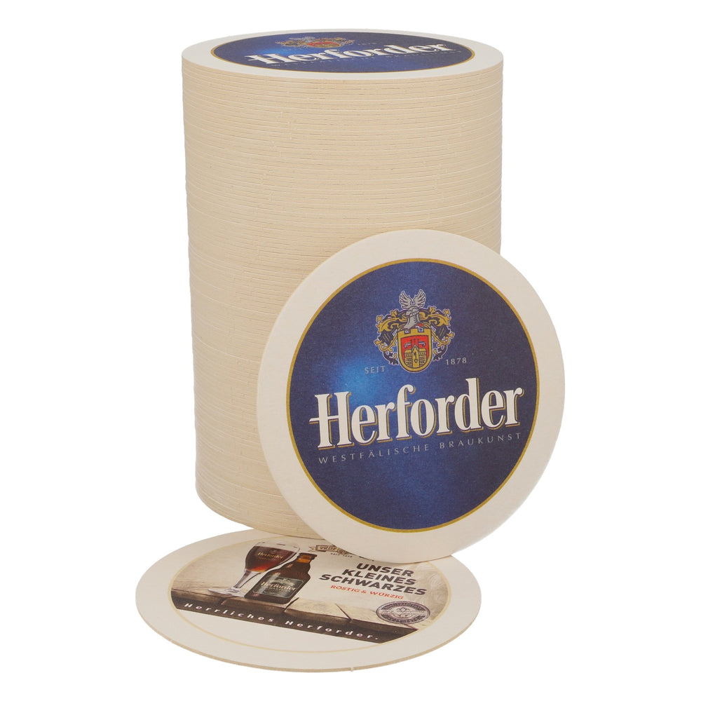 100x podkładki pod piwo z browaru Herforder Brauerei „Unser kleines schwarzes”