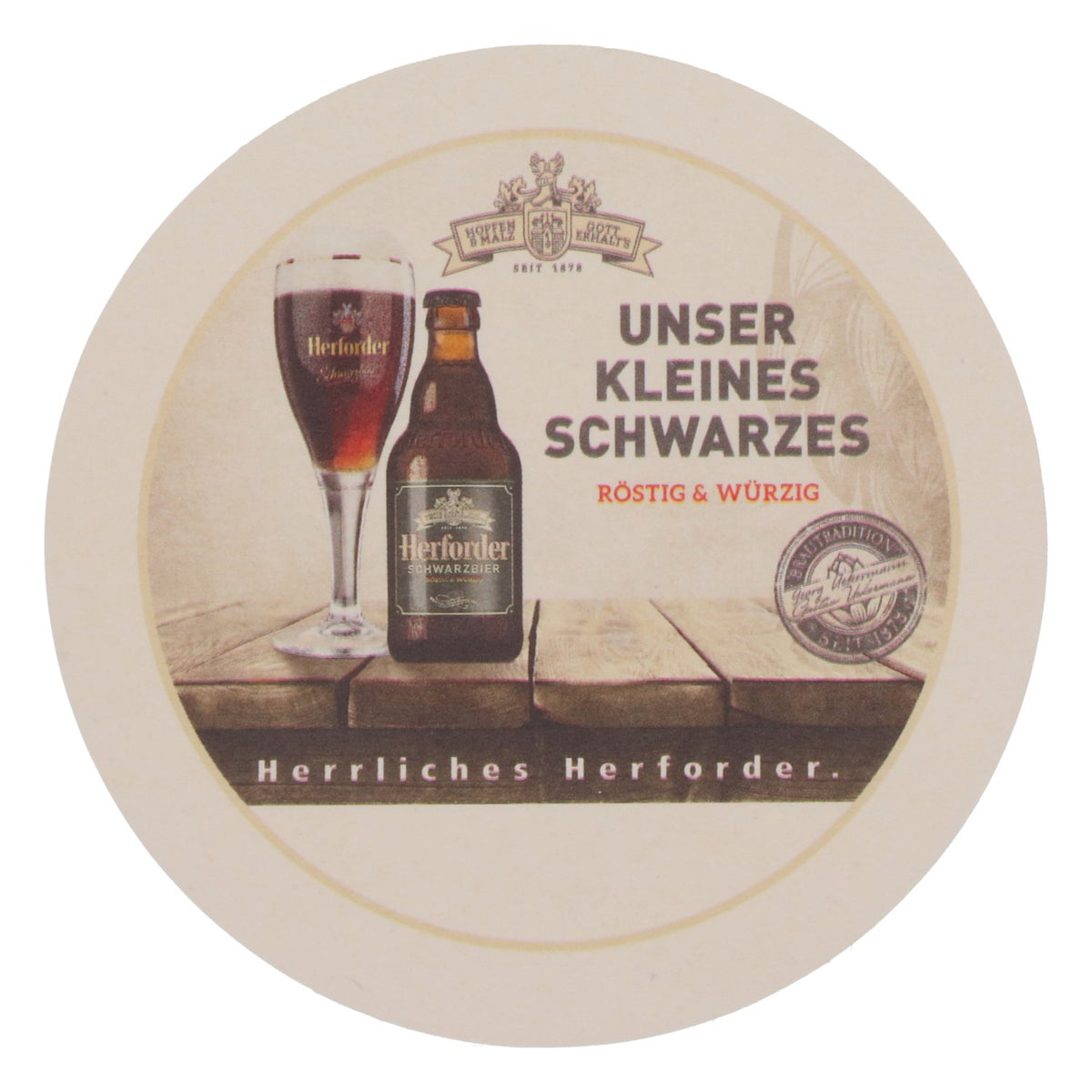 100x podkładki pod piwo z browaru Herforder Brauerei „Unser kleines schwarzes” – Widok 4