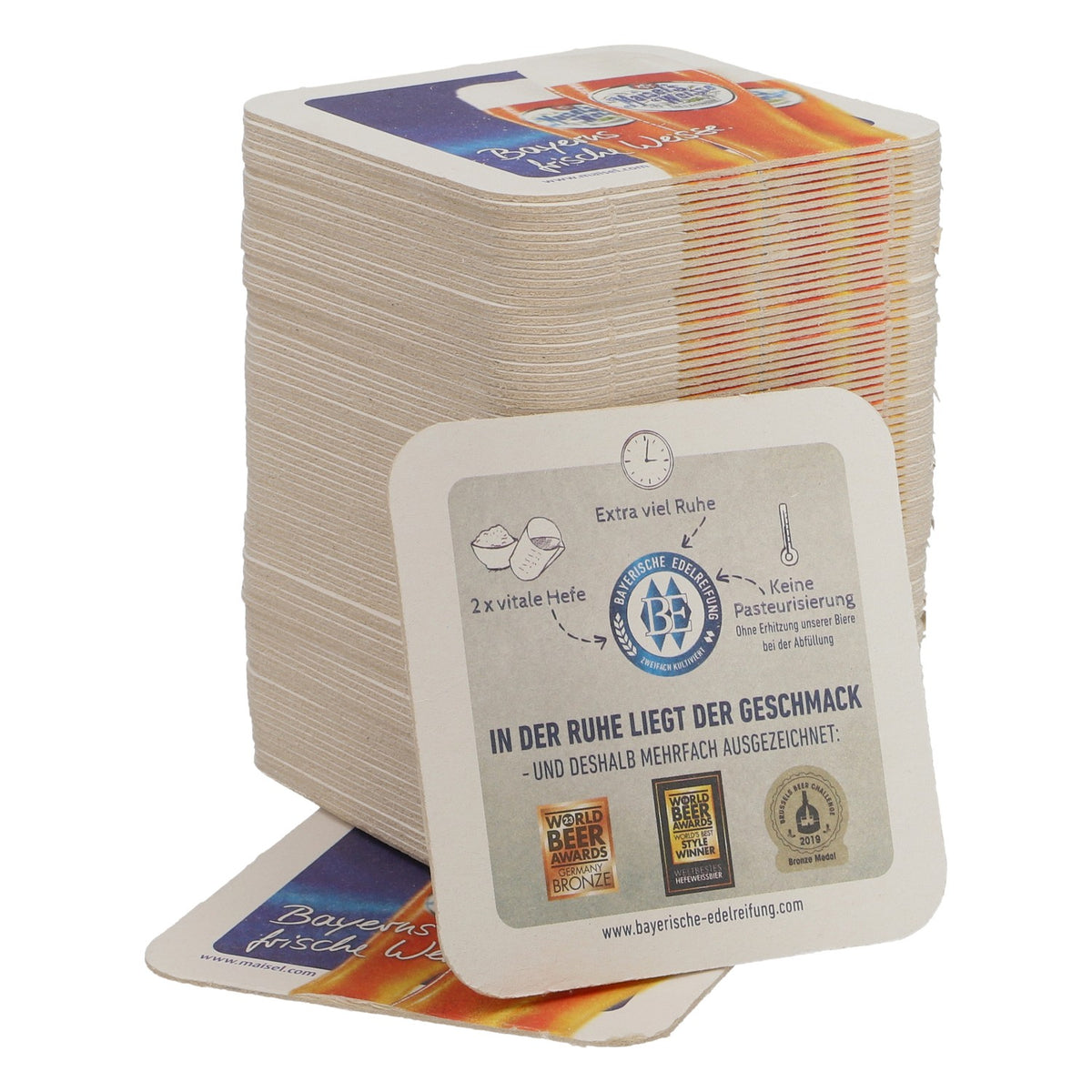 100x podkładki pod piwo Maisels Weisse 9,4 x 9,4 cm Akcesoria barowe Bayerns Frische – Widok 3