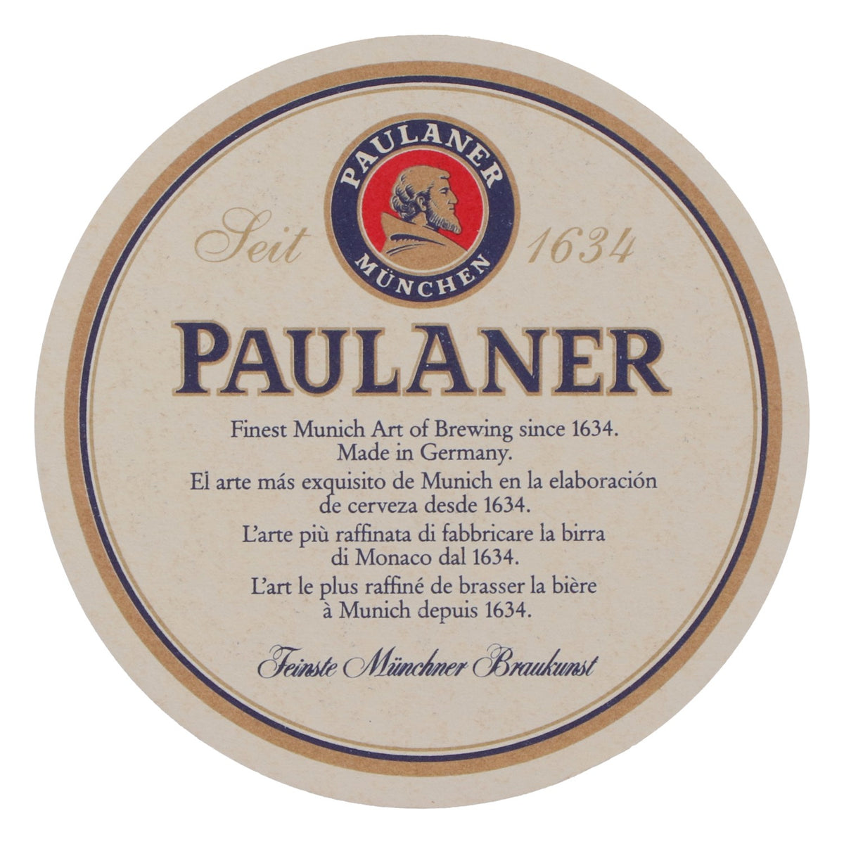 100 szt. podkładek pod piwo Paulaner, standardowe, okrągłe, 11 cm, nowe, oryginalne podkładki barowe
