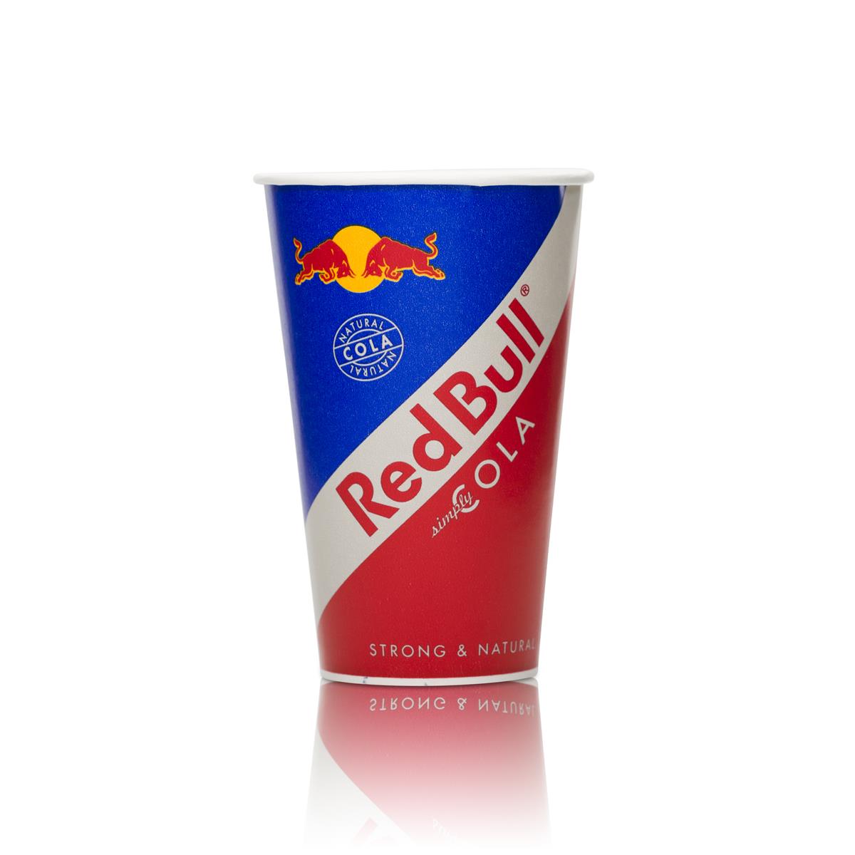100x Red Bull Energy kubki jednorazowe papierowe Red Bull Cola czerwone niebieskie – Widok 2