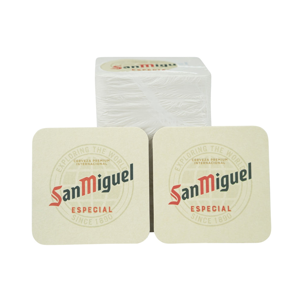 100x podstawki San Miguel 9x9cm z matą szklaną chroniącą przed kapaniem