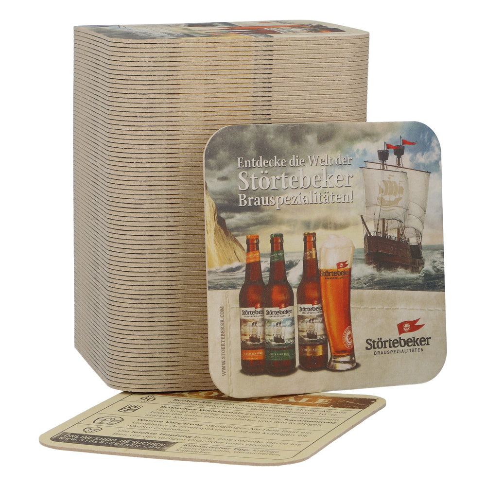 100 szt. podkładek pod piwo „Störtebeker” – Scotch Ale, nowe, oryginalne akcesoria barowe