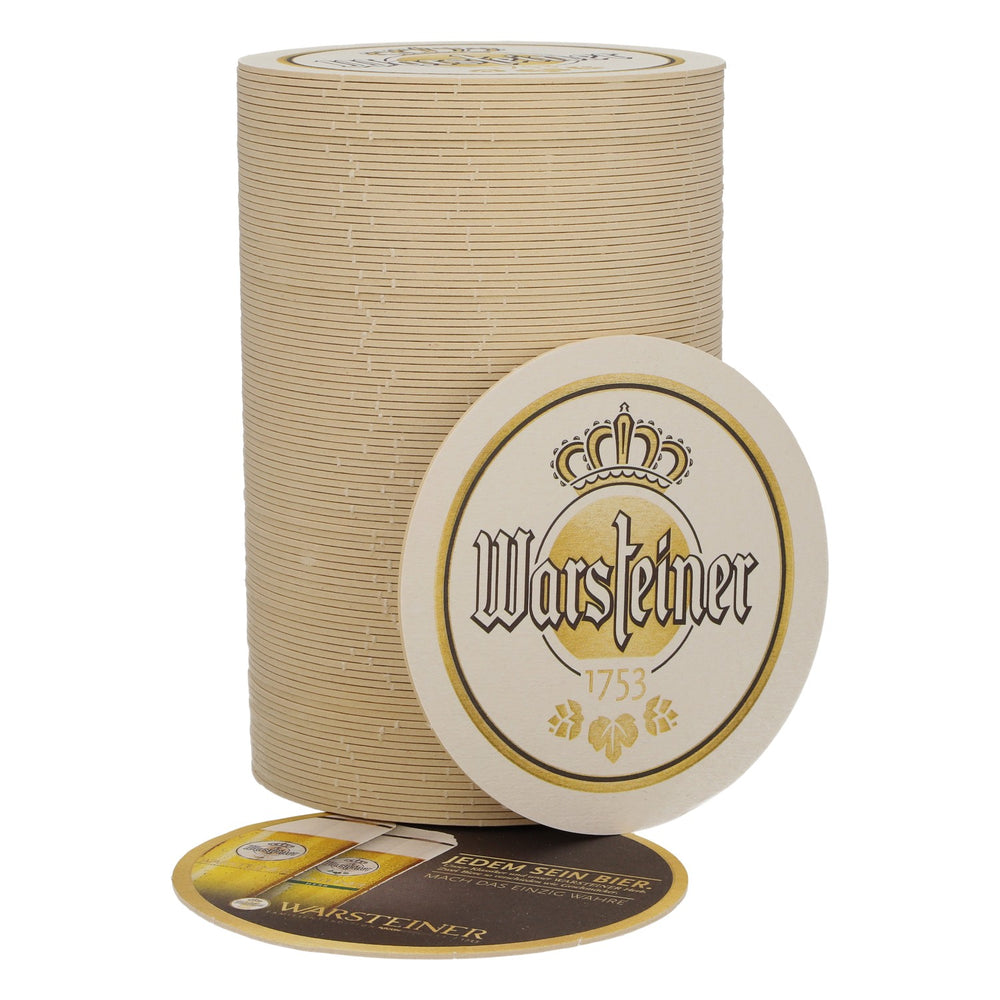100 podkładek pod piwo Warsteiner, średnica 10,5 cm, „Każdemu swoje piwo”