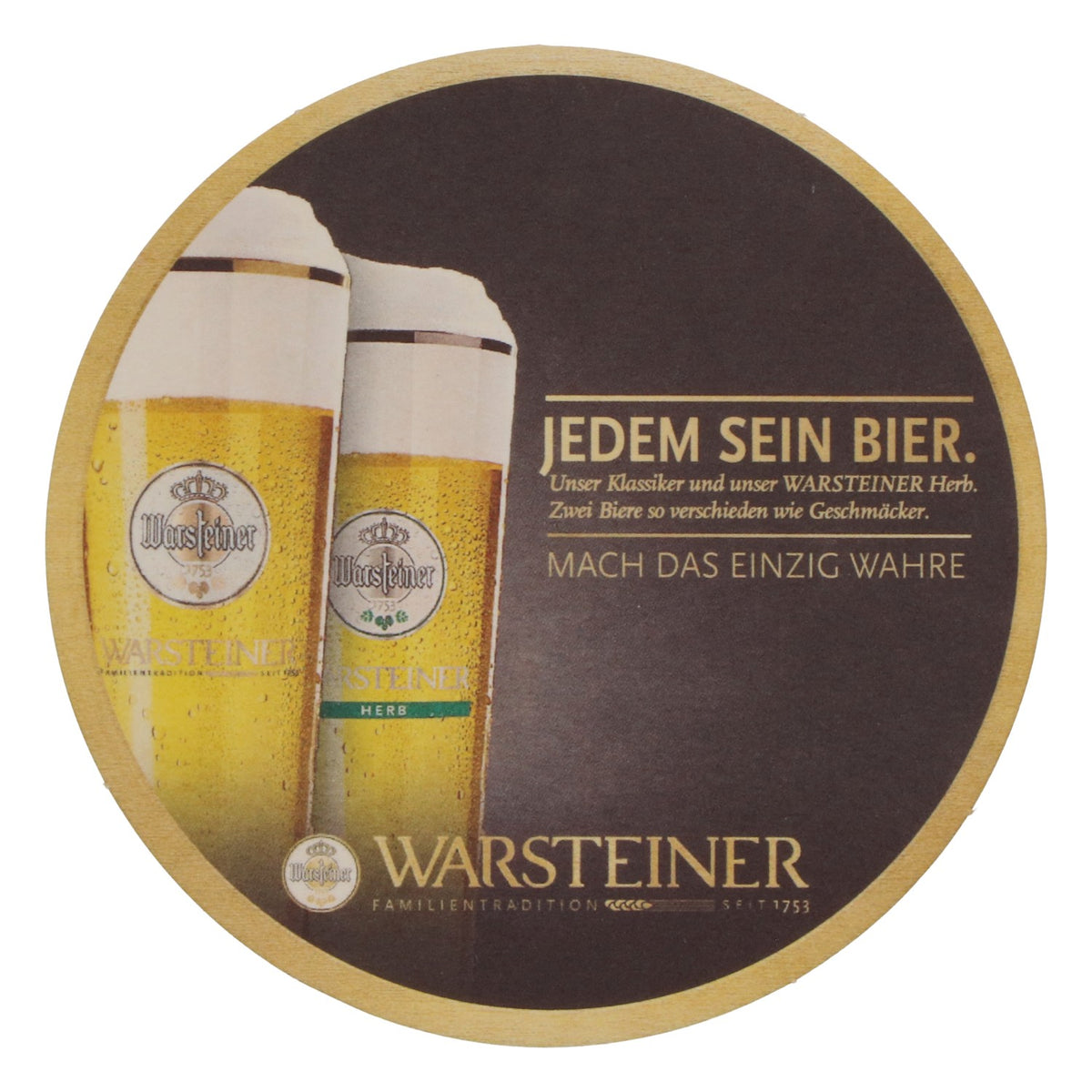 100 podkładek pod piwo Warsteiner, średnica 10,5 cm, „Każdemu swoje piwo” – Widok 4