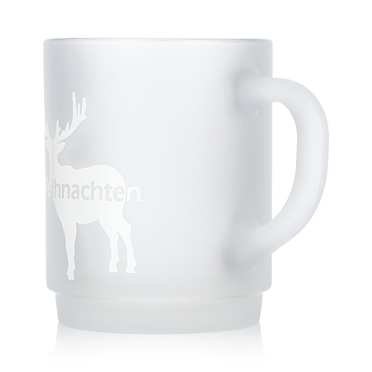 2 szklane kubki do grzanego wina Mohaba, satynowane, z motywem jeleni, „Wesołych Świąt”, 0,2 l, z podziałką – Widok 4