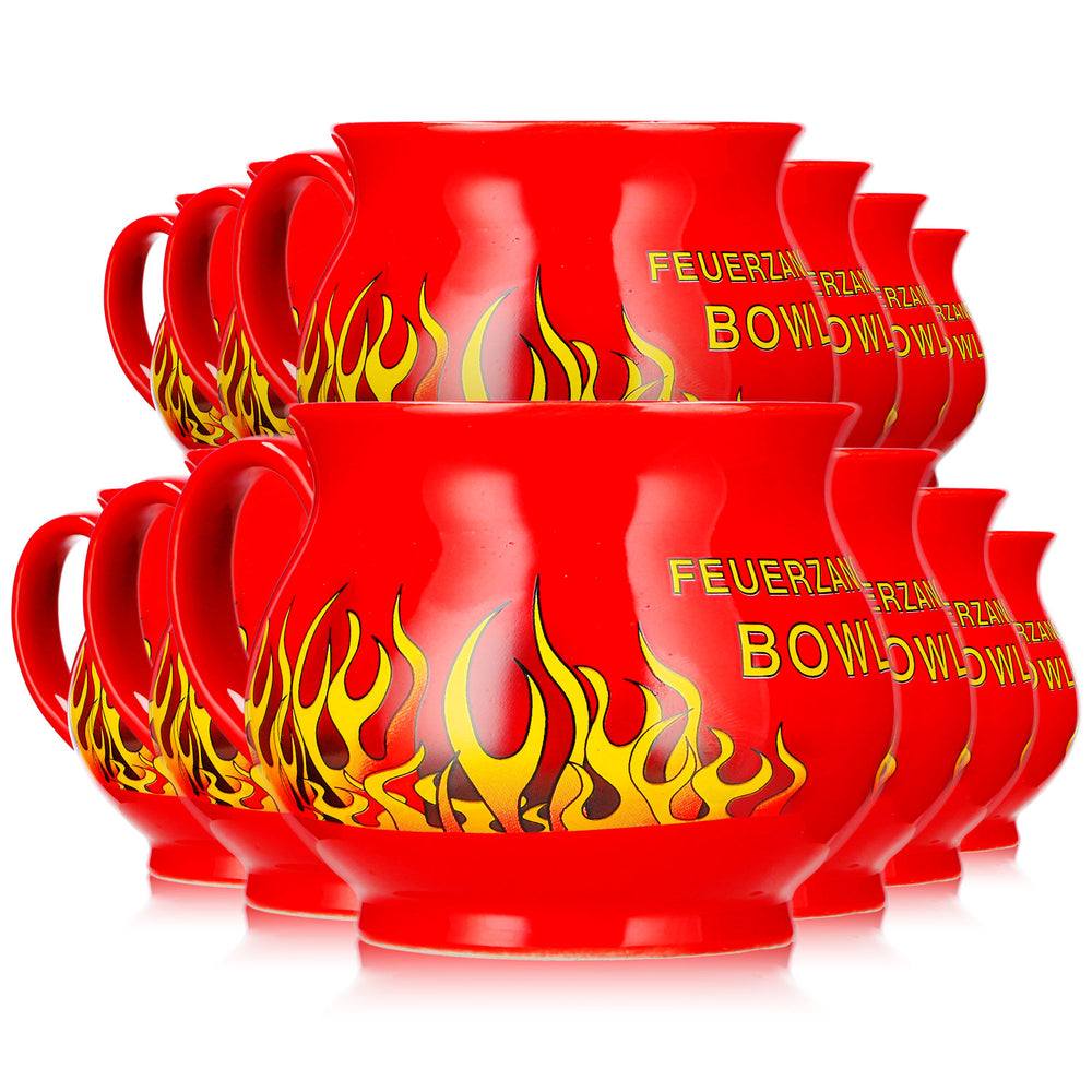 12 kubków do grzanego wina Mohaba, kubki kuliste „Feuerzangenbowle”, kolor ognistoczerwony, 0,2 l, z podziałką