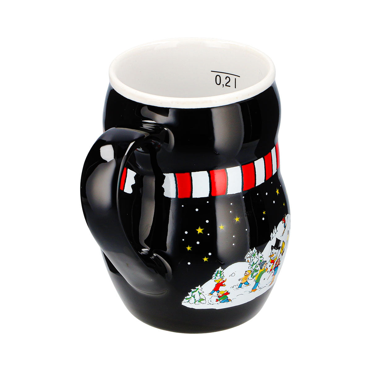 2 kubki do grzanego wina Mohaba z motywem pingwina, relief „Merry X-mas”, czarno-białe, 0,2 l, z podziałką – Widok 7