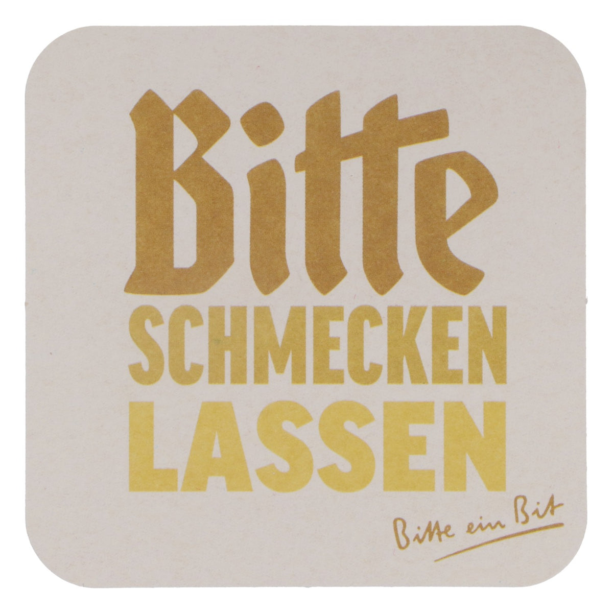 125x podkładki pod piwo Bitburger 9x9 cm „Bitte mehr davon” („Poproszę więcej”) Tył „Bitte schmecken lassen” („Proszę spróbować”) – Widok 4