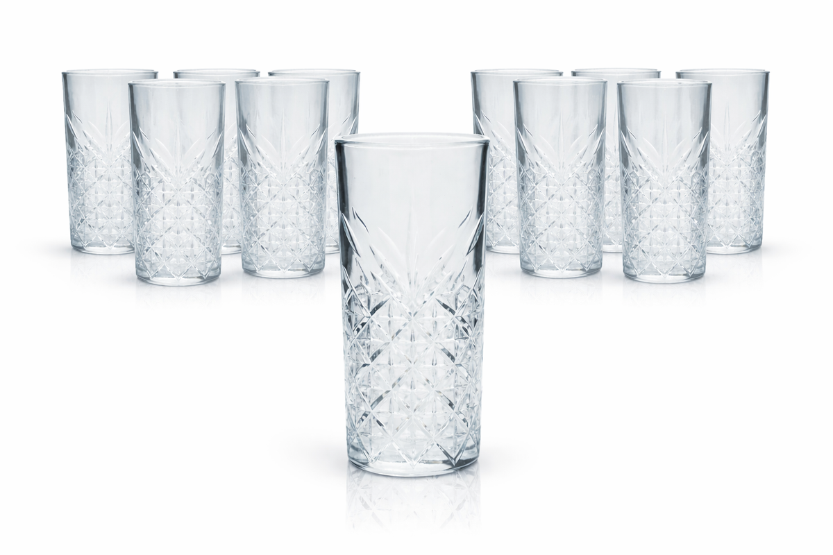 Zestaw 12 szklanek Bathtub Gin 400 ml Highball Longdrink Reliefglas Pasabahce robust