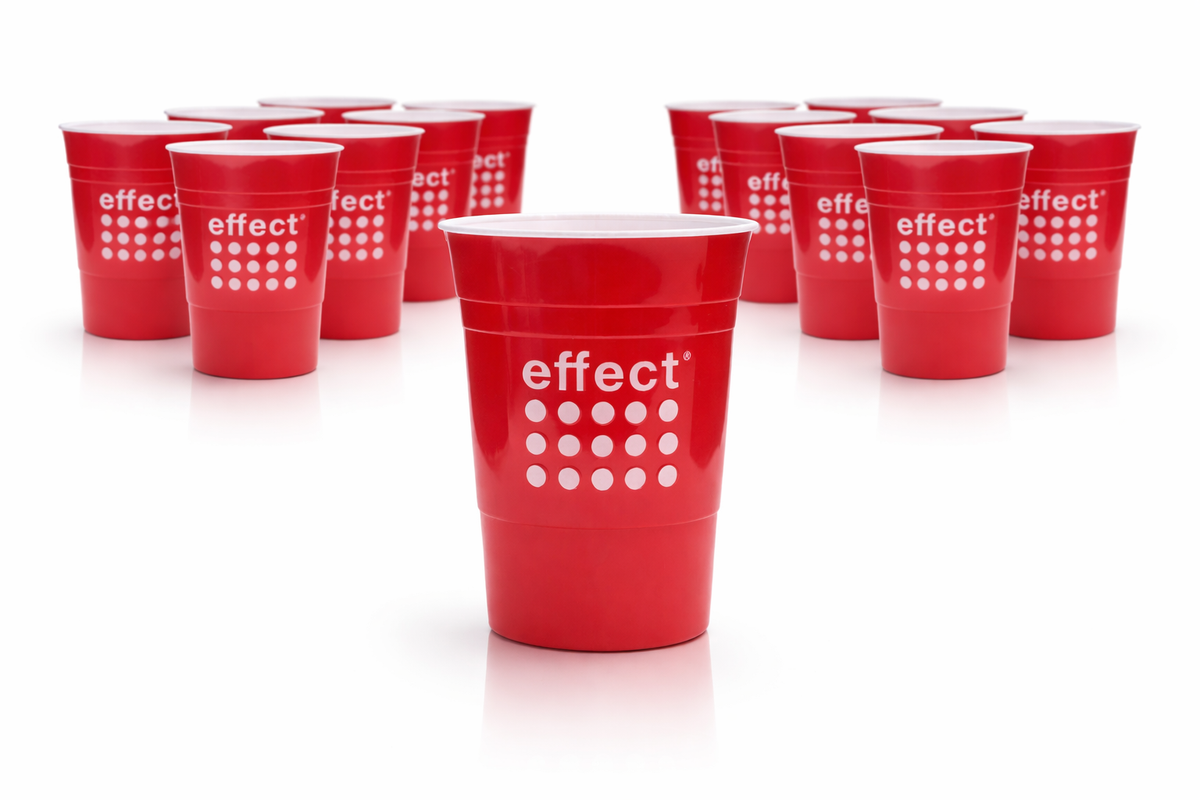 12x kubek Effect 0,3 l wielokrotnego użytku Red Cup plastikowe szklanki Beer Pong szklanka plastikowa