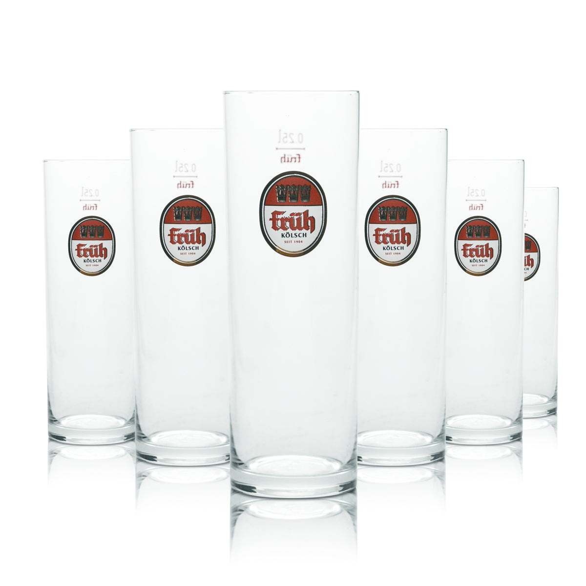 12x Früh Kölsch szklanka 0.25l Kölsch piwo bar kufel szklanki browar pub bar
