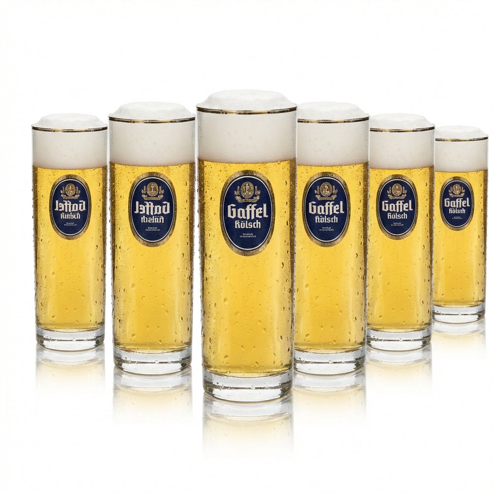 12x Szklanka do piwa Gaffel Kölsch 0,2l ze złotą obwódką Rastal