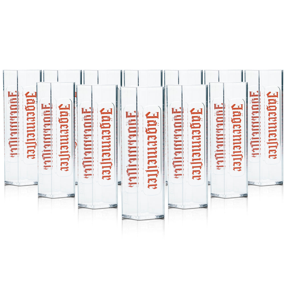 12x Jägermeister Shot Glass Tooter 2cl Plastic Short Stamper Glasses Gastro
