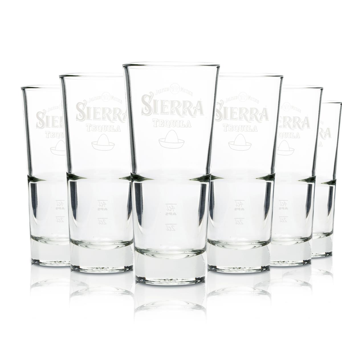 12x Sierra Tequila szklanka do long drinków sztaplowana 296 ml biały napis