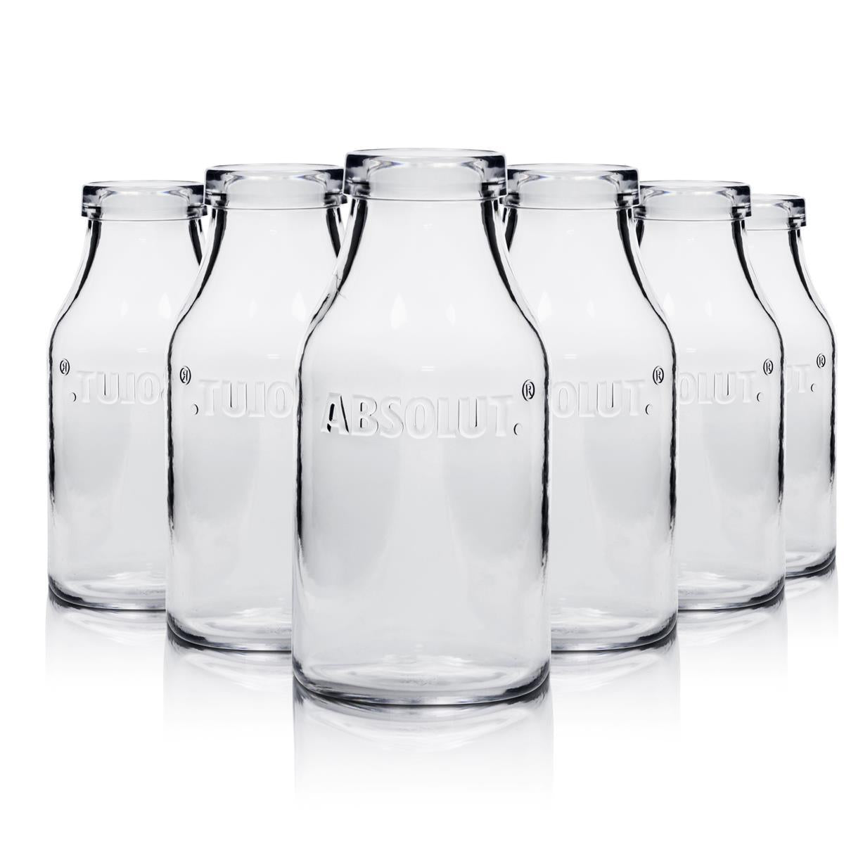 1x Absolut Vodka szklana butelka na mleko plastikowa mała