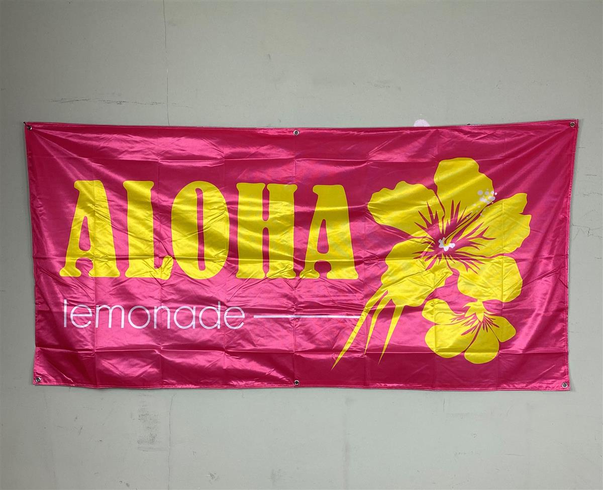 1x Flaga lemoniady Aloha żółto-różowa 190x90