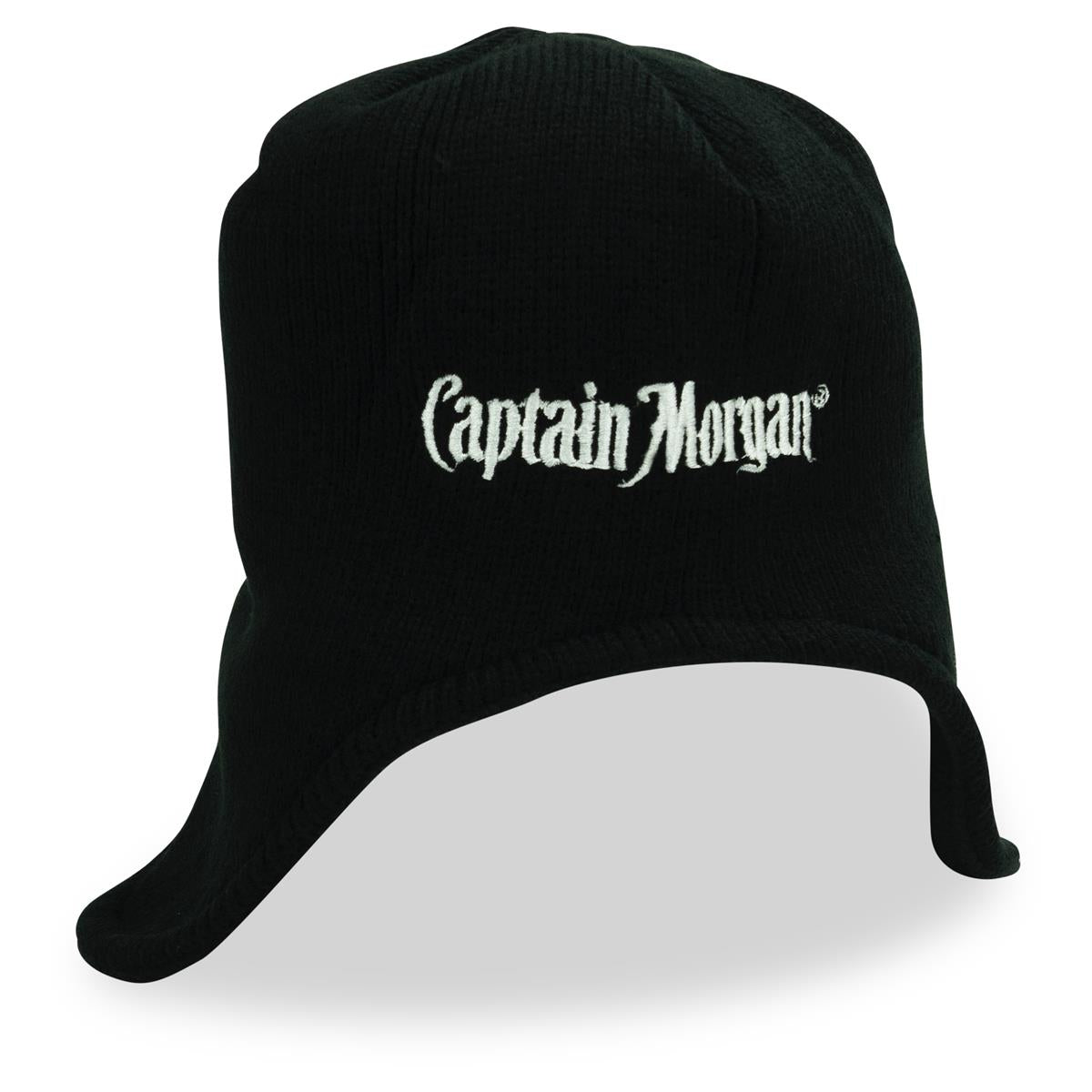 1x Captain Morgan rum beanie wełniana czapka z uszami czarna