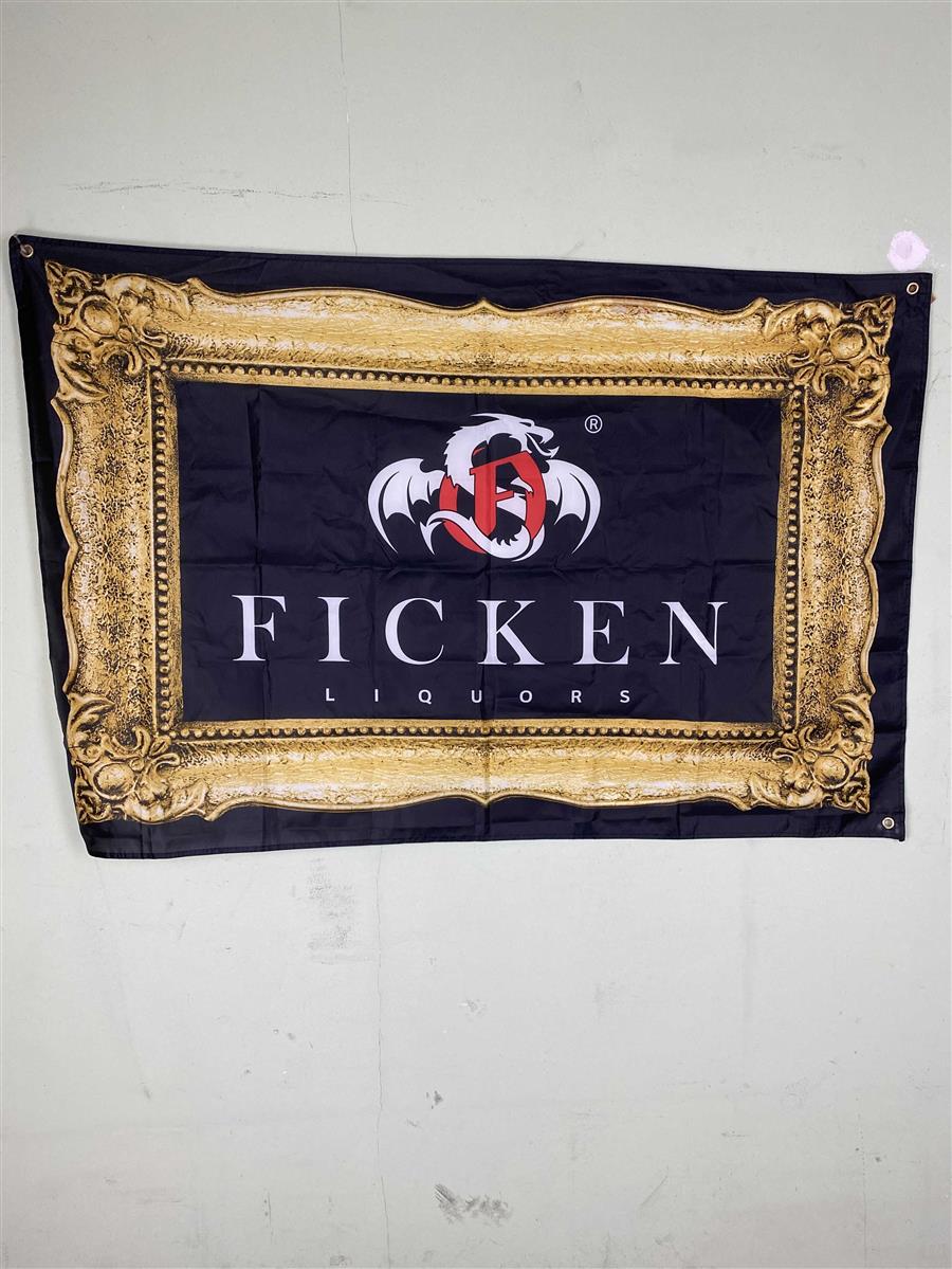 1x flaga likieru fuck złota ramka 150 x 100