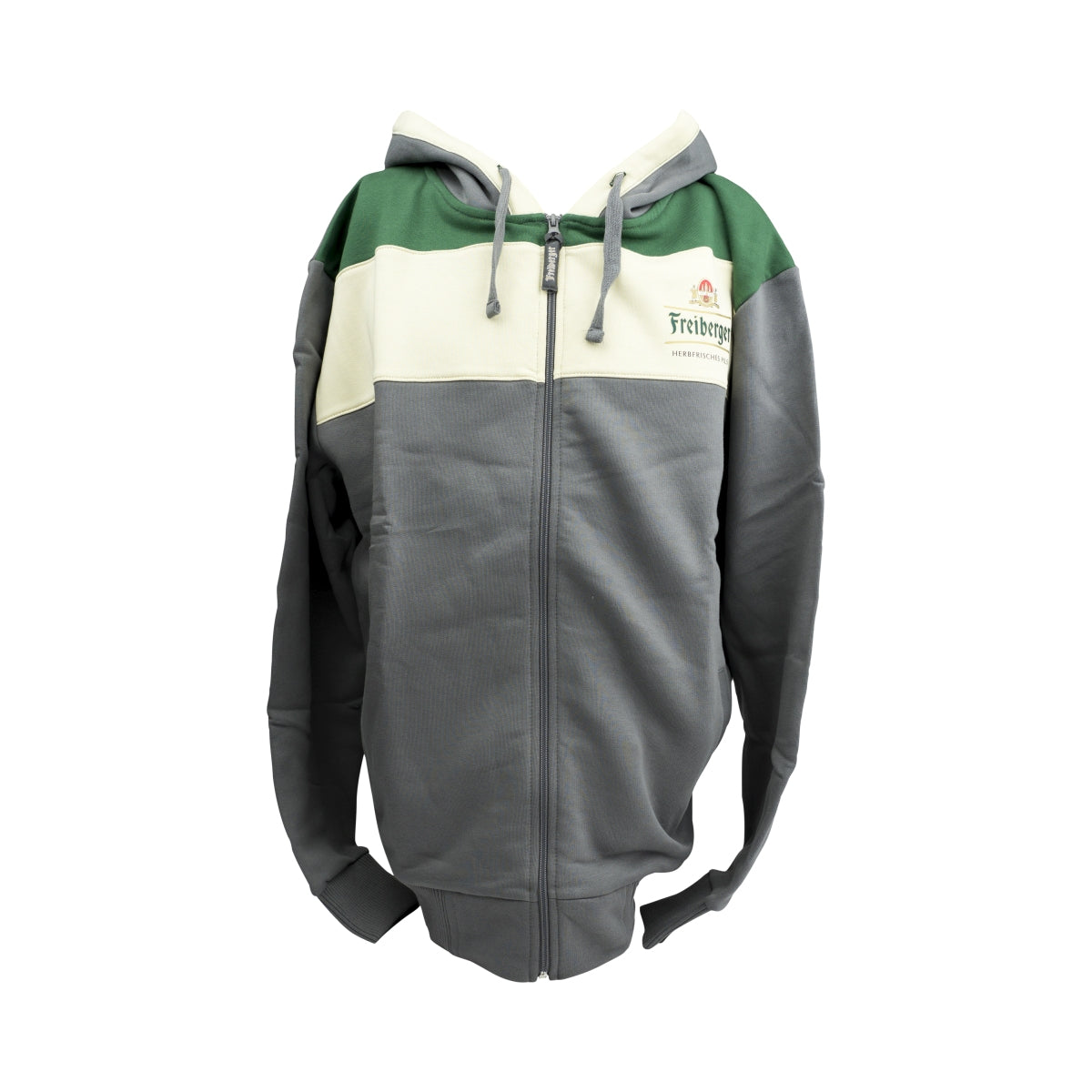 1x bluza z kapturem Freiberger szara/zielona/beżowa rozmiar XXL