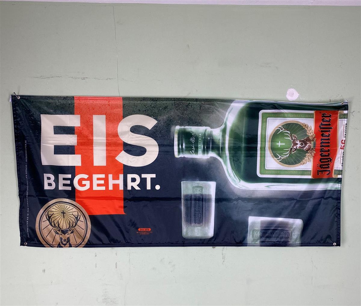 1x Jägermeister Likier Flaga Eisbegehrt 180 x 80