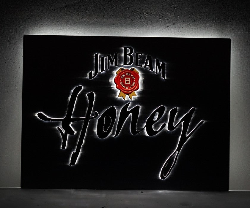 1x Jim Beam Whiskey Honey podświetlany znak 50 x 35