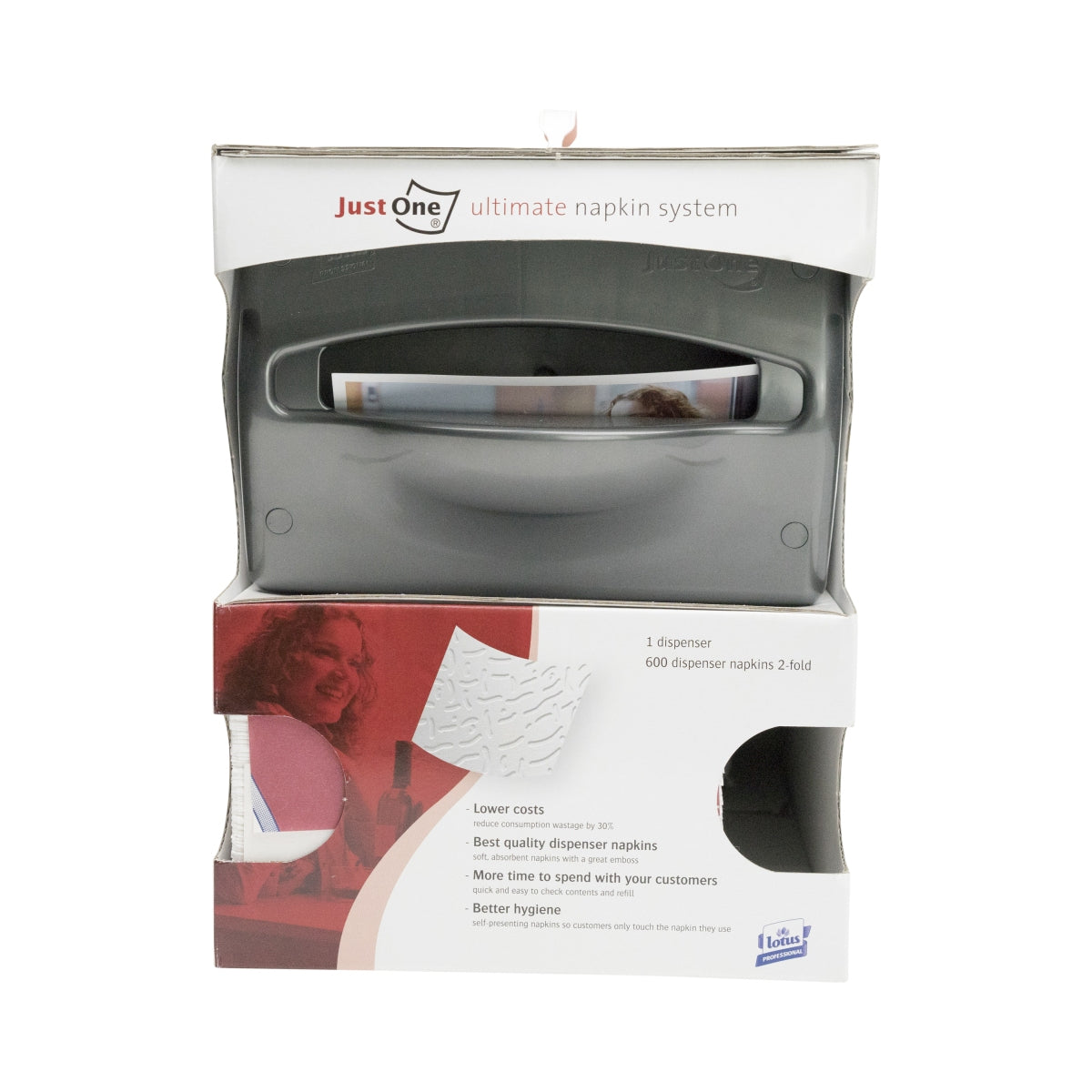1x dozownik serwetek Just One Lotus Ultimate Napkin System + 600 serwetek – Widok 3