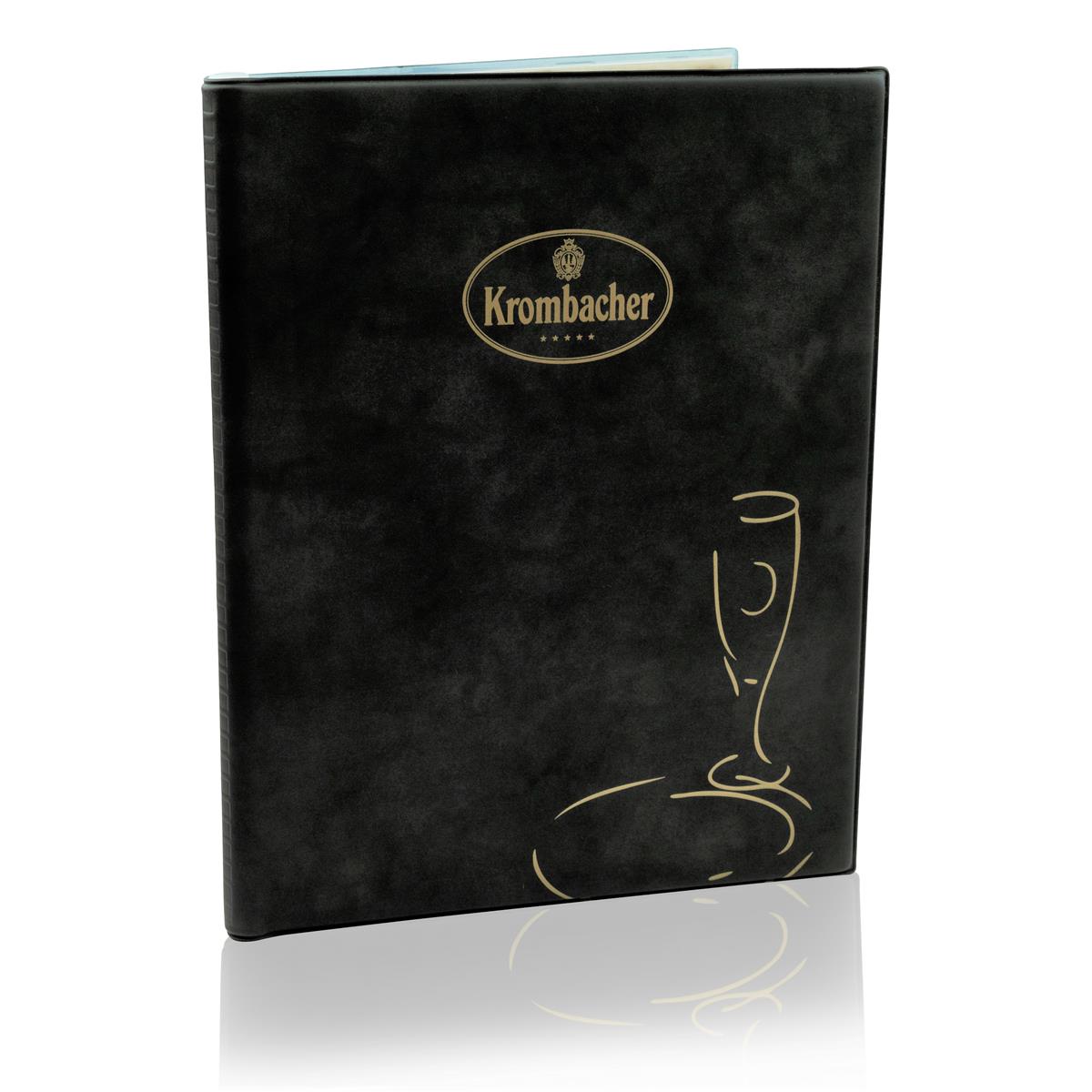 1x Karta menu piwa Krombacher skórzana okładka DIN A5