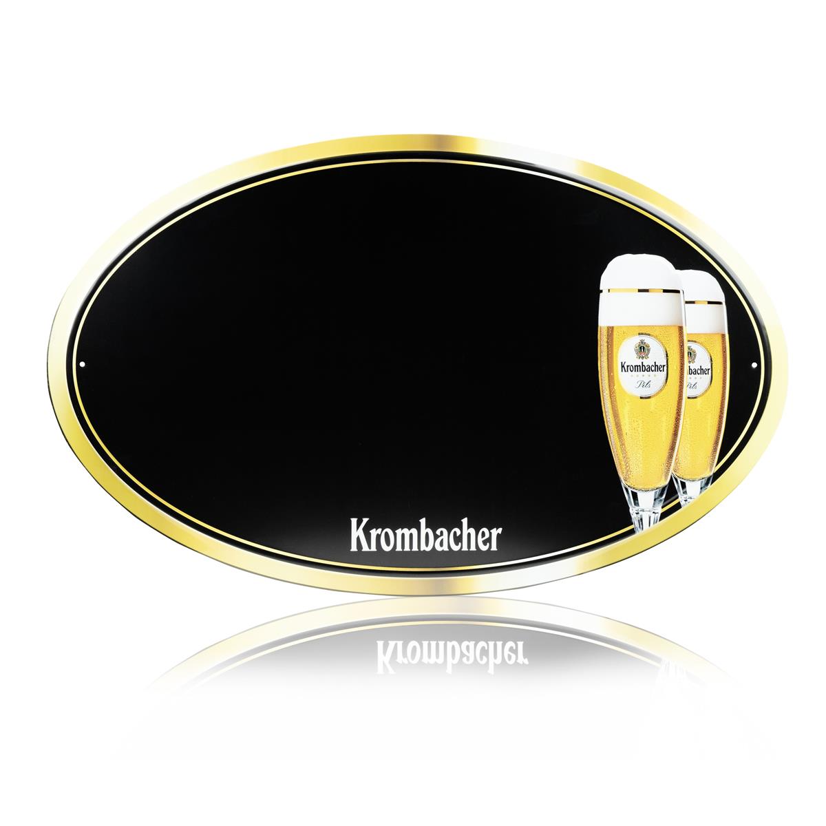 1x Płytka do piwa Krombacher cienka okrągła 70x44