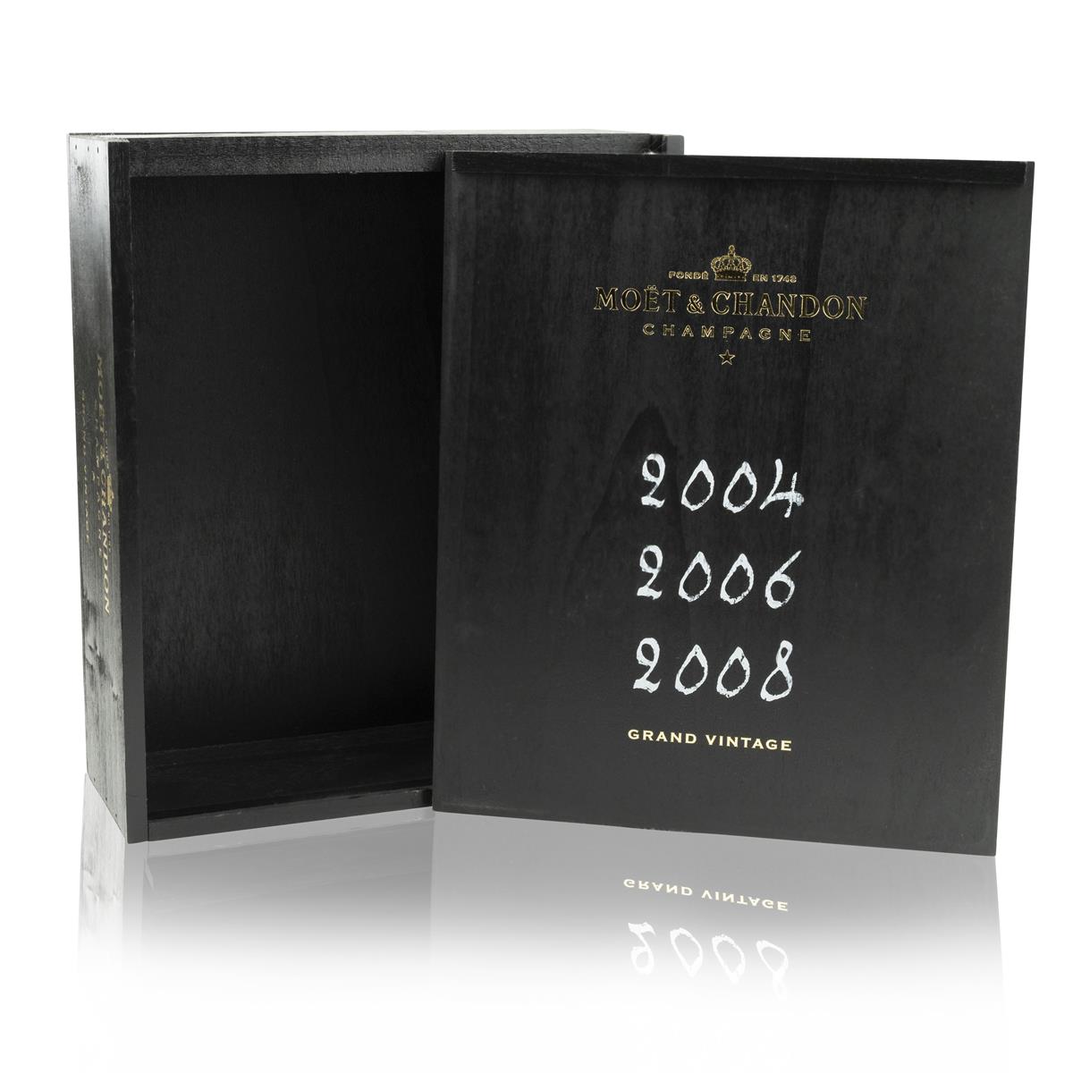 1x Moet Chandon Champagne drewniane pudełko czarne na 3 butelki 2004 2006 2008 – Widok 2