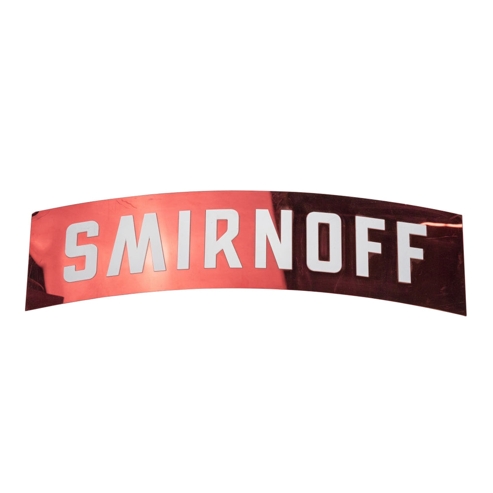 1x neon Smirnoff Vodka czerwone zakrzywione logo w kolorze białym
