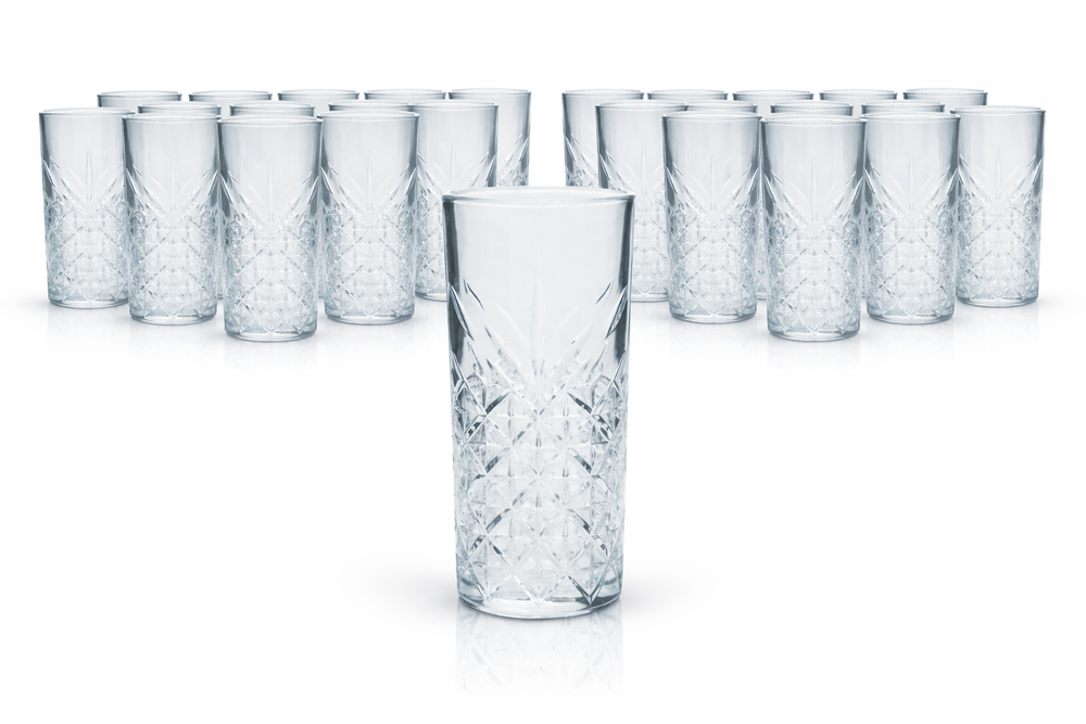 Zestaw 24 szklanek Bathtub Gin 400 ml Highball Longdrink Reliefglas Pasabahce robust