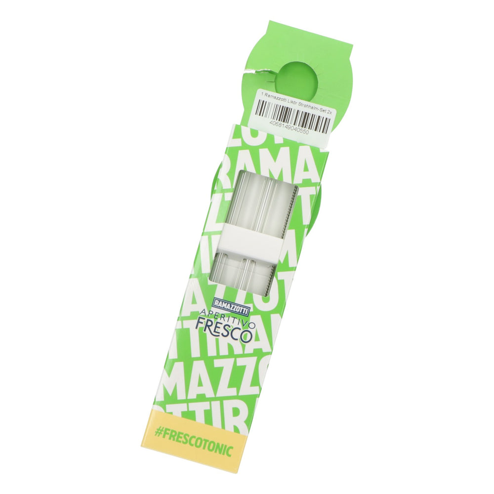 2x Zestaw słomek Ramazzotti Szkło 1x Czyścik Akcesoria Barowe Słomka Tuba Party