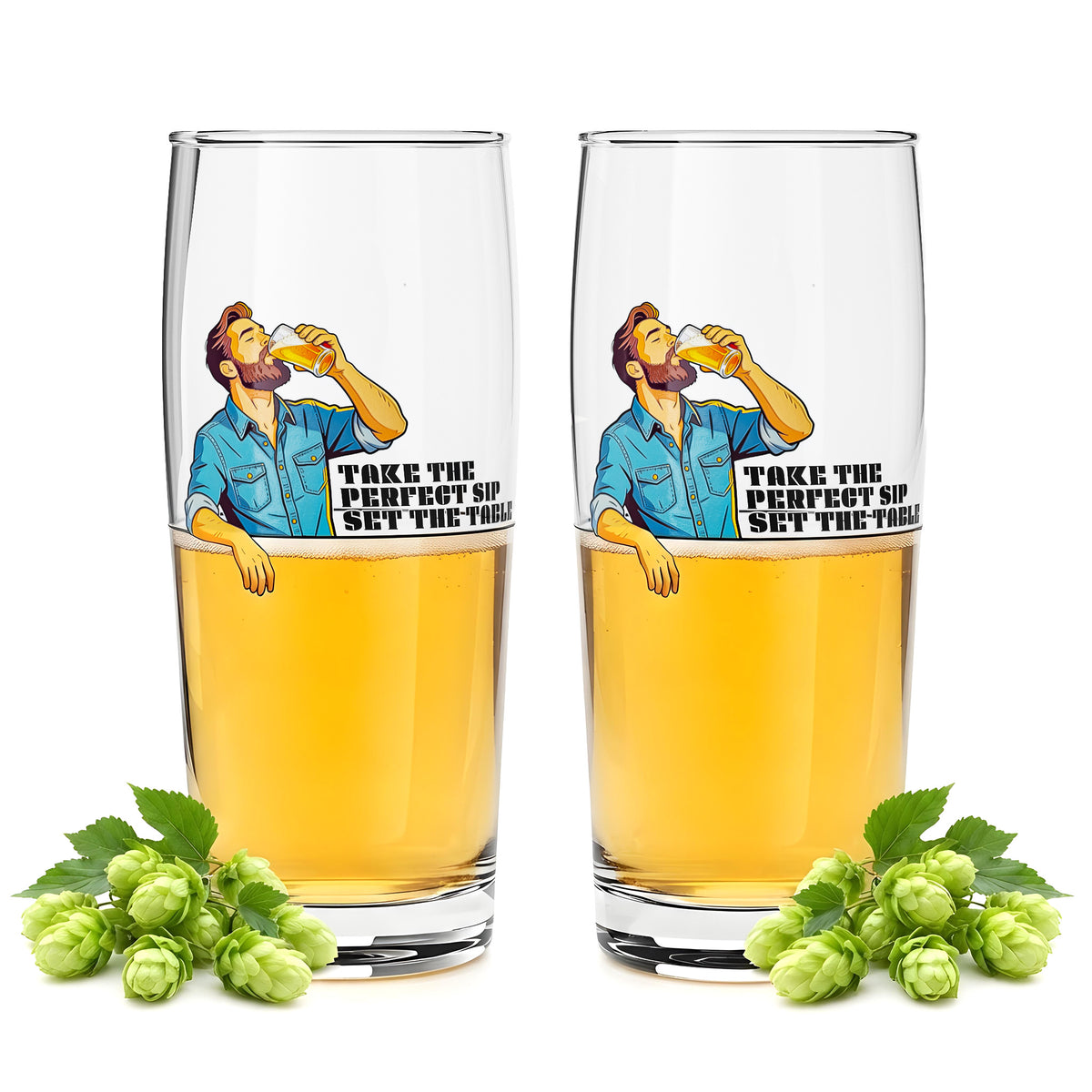 2x szklanki do piwa Sipply SETTING THE TABLE Take the Perfect SIP 0,5 l