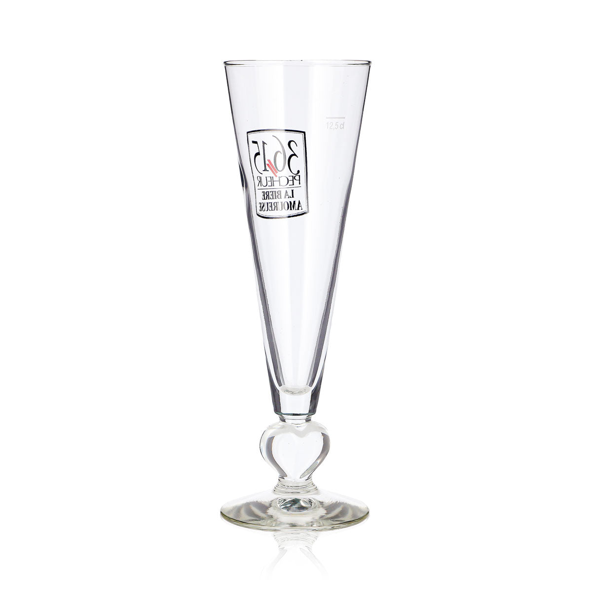 3615 Szklanka do piwa „Pecheur” 12,5 cl, w kształcie serca na nóżce, „La Bière Amoureuse” – Widok 4