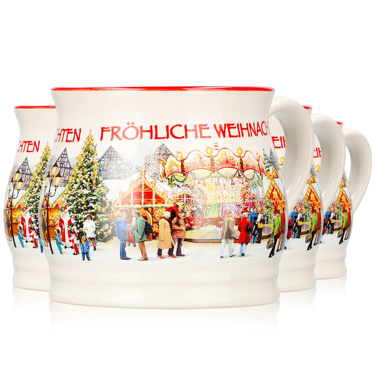 4 kubki do grzanego wina Mohaba „Punschtöpfchen Chamonix” o pojemności 0,2 l z podziałką