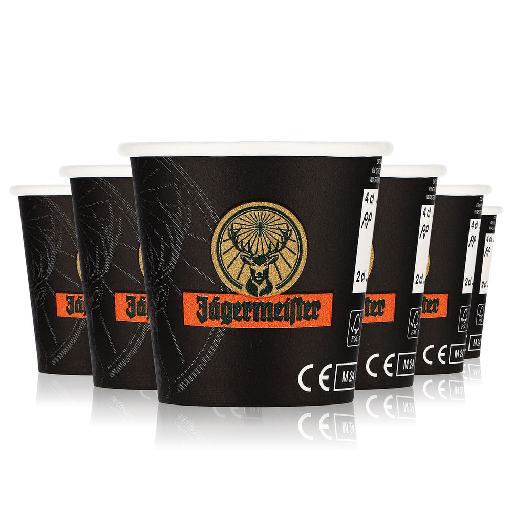 40x kieliszek do likieru Jägermeister Stamper Kurzer 2 cl/4 cl jednorazowy kubek papierowy