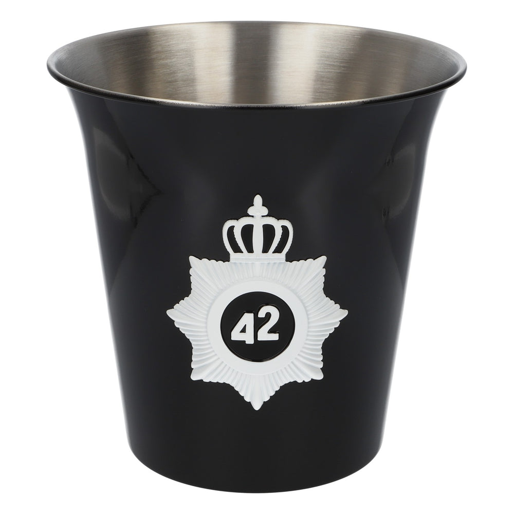 Chłodziarka do butelek wódki 42Below z logo australijskiej policji federalnej, czarna