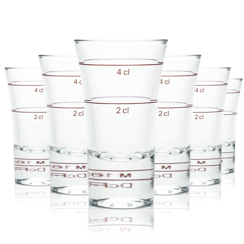 48x Shot Glass 4cl Stamper Short Glasses Gastro Calibrated Borgonovo Schnapps Senior