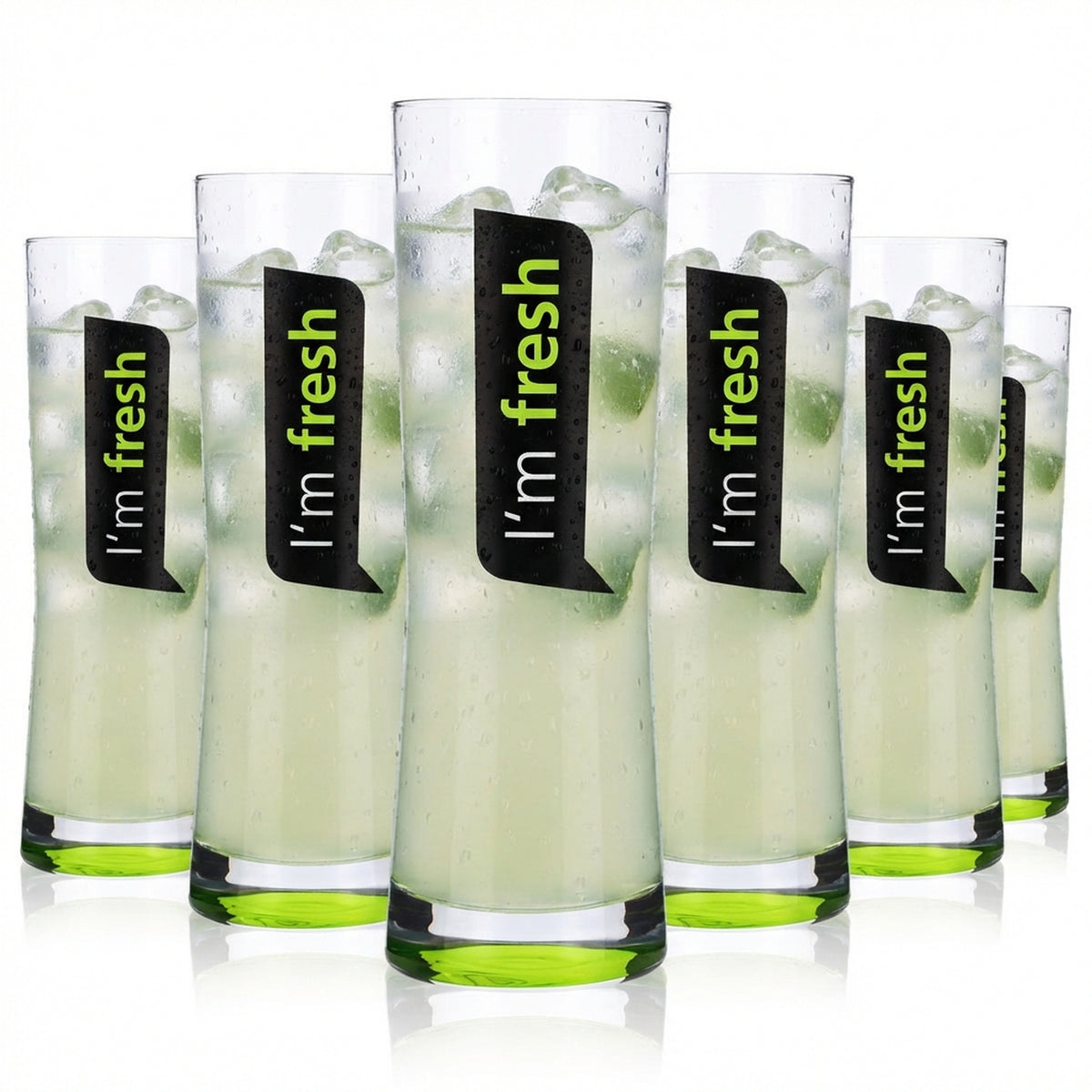 4x szklanki Rastal 0,25 l Szklanka designerska do drinków długich „I´m Fresh” zielone dno