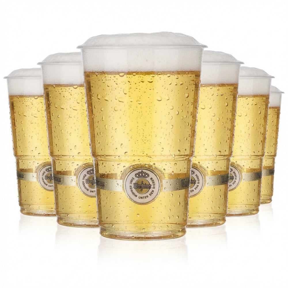 50x jednorazowe kubki do piwa Warsteiner 0.4l szklanki festiwalowe plastikowy kubek plastikowy
