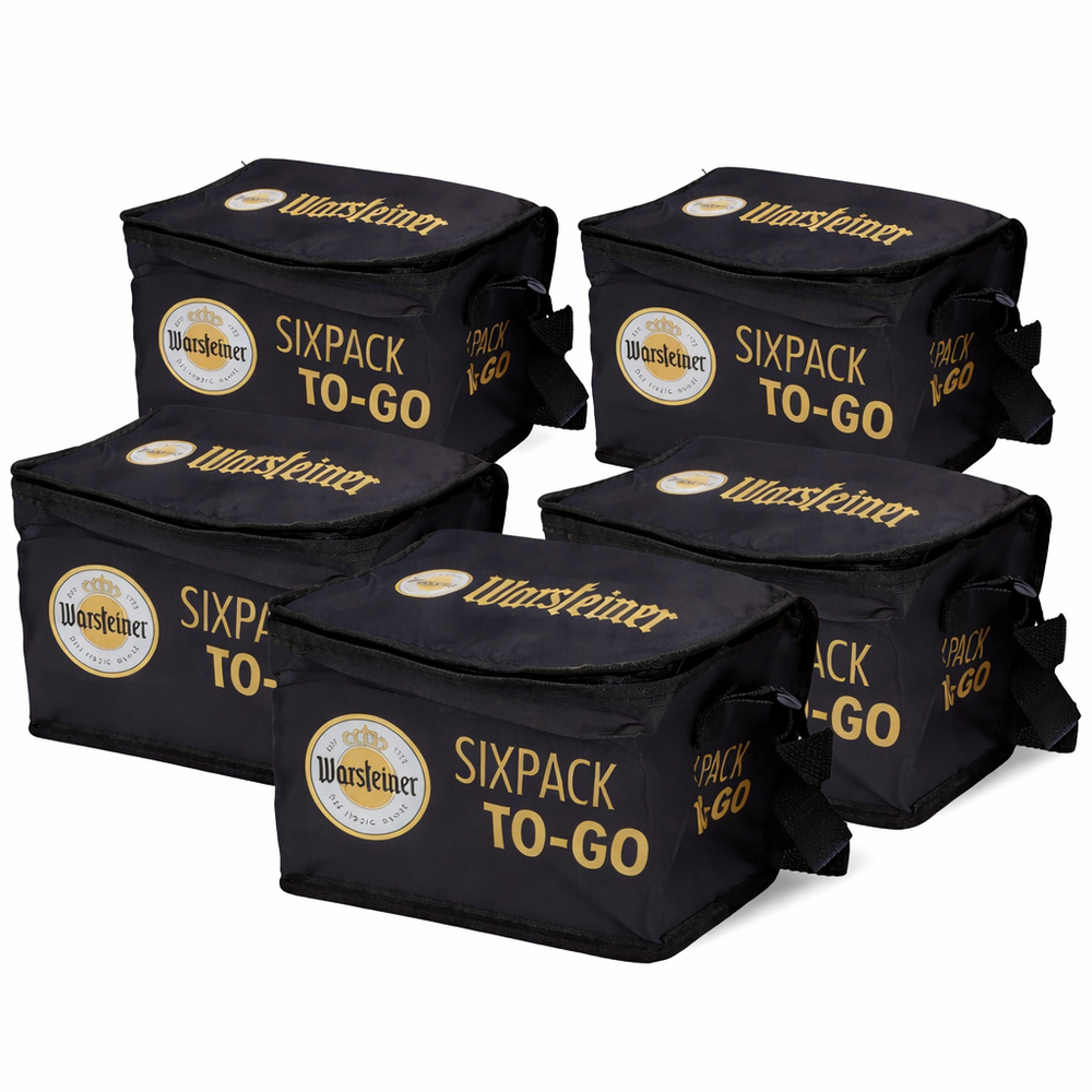 5x Warsteiner Torba termoizolacyjna na piwo Torba termoizolacyjna na piwo Lodówka turystyczna Sixpack Mini czarna