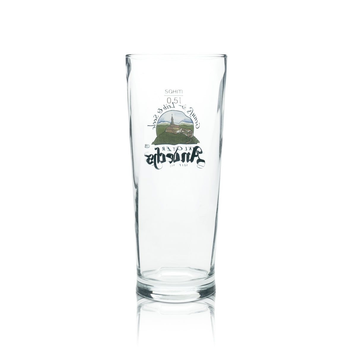 6 Andechs szklany kufel do piwa 0,5l Logo Sahm nowy – Widok 4