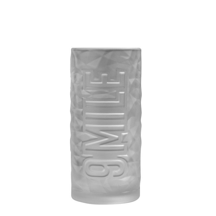 6x 9 Mile Vodka Glass 0.3l Longdrink High Frosted Relief Glasses Granite Contour – Widok 3