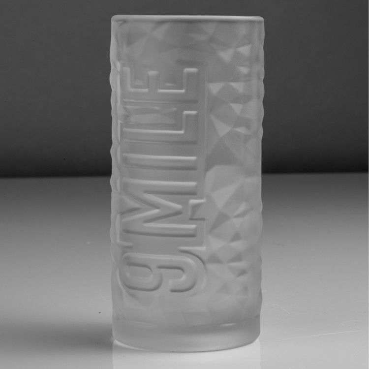 6x 9 Mile Vodka Glass 0.3l Longdrink High Frosted Relief Glasses Granite Contour – Widok 4